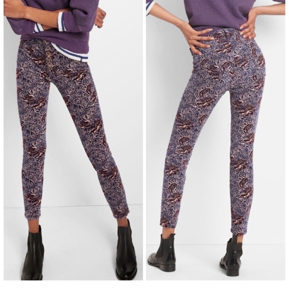 Pilcro High Rise Skinny Button-fly Corduroy Ankle Pant NWT Sz 27